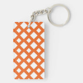 Oranje Lattice on White Sleutelhanger (achterkant)