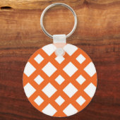 Oranje Lattice on White Sleutelhanger (Voorkant)