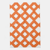 Oranje Lattice on White Theedoek (Verticaal)