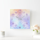 Oranje Lavender Blauwgroen Vierkante Klok (Huis)