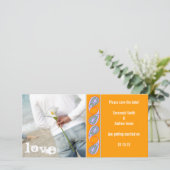 Oranje & Lavender Paisley Sparen de Datum Save The Date (Staand voorkant)