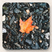 Oranje leder bier onderzetter (Voorkant)