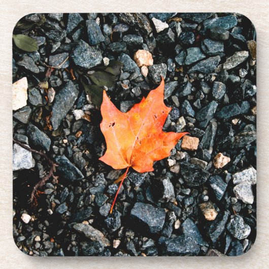 Oranje leder bier onderzetter (Voorkant)