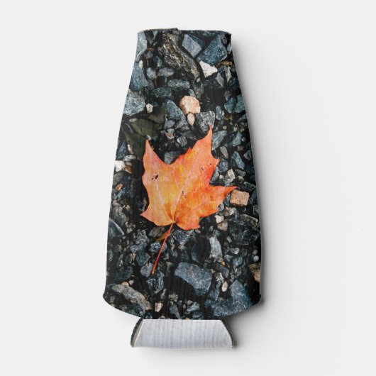 Oranje leder flesjeskoeler (Voorkant)