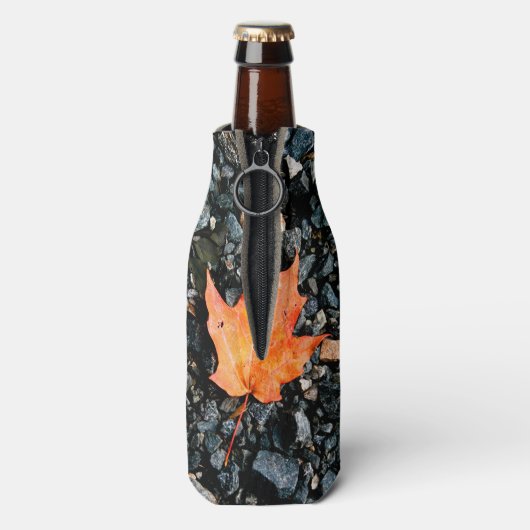 Oranje leder flesjeskoeler (Fles Achterkant)