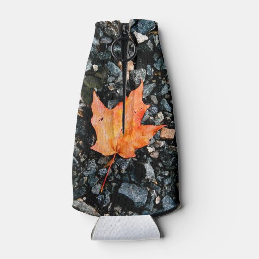 Oranje leder flesjeskoeler (Achterkant)