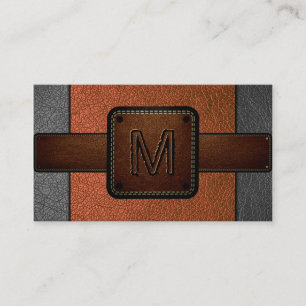 Oranje leder Kijk bruin Monogram Visitekaartje