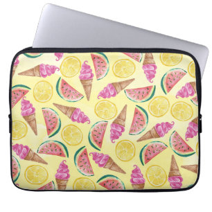 Oranje leder laptop sleeve