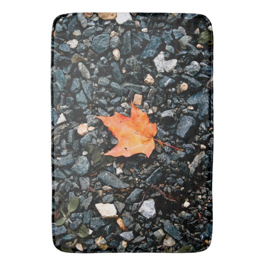 Oranje leder op Black Rocks Badmat (Voorkant Verticaal)