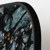 Oranje leder op Black Rocks Pickleball Paddle (Links Detail)