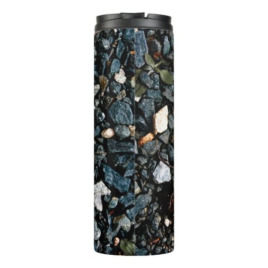 Oranje leder op Black Rocks Thermosbeker (Achterkant)