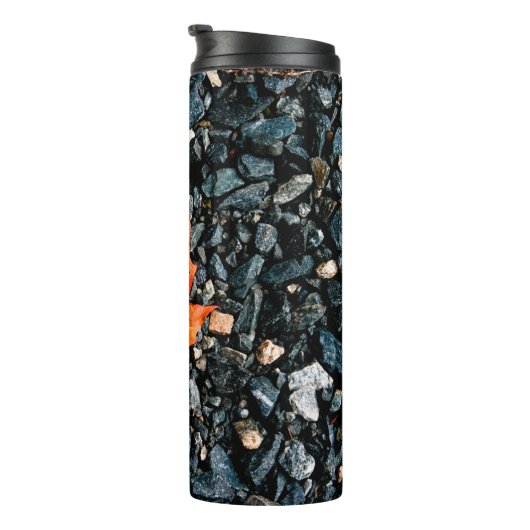 Oranje leder op Black Rocks Thermosbeker (Geroteerd rechts)