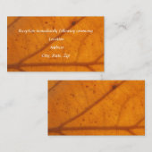 Oranje leder-opvangkaarten voor Herfsten Informatiekaartje (Voorkant / Achterkant)