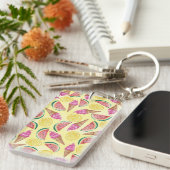 Oranje leder sleutelhanger (Voorkant Rechts)