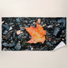 Oranje leder strandlaken