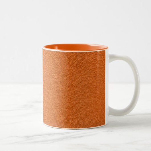 Oranje leder tweekleurige koffiemok (Rechts)