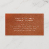 Oranje ledereffect, bijtend visitekaartje (Achterkant)