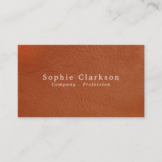 Oranje ledereffect, bijtend visitekaartje (Voorkant)
