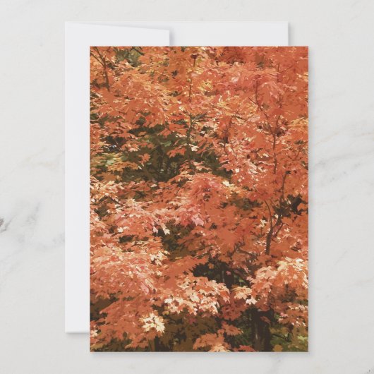 Oranje lederen feest van de bruiloft kaart (Achterkant)