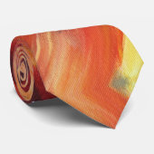 Oranje lederen het Schilderen detail Stropdas (Opgerold)