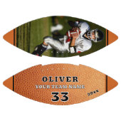 Oranje Lederen Print Team Speler Nummer Foto American Football (Panelen)