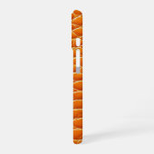 Oranje leereffect patroon iPhone 16 hoesje (Linkerkant)