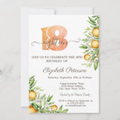 Oranje leest Citrus 18e verjaardag Kaart (Voorkant)