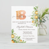 Oranje leest Citrus 18e verjaardag Kaart (Staand voorkant)