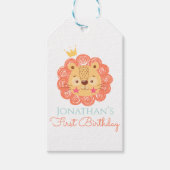 oranje, leeuw, baby, douche, babyboy, schattig, be cadeaulabel (Voorkant)