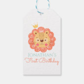 oranje, leeuw, baby, douche, babyboy, schattig, be cadeaulabel (Achterkant)