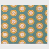 Oranje leeuw groen omslagpapier cadeaupapier (Vlak)