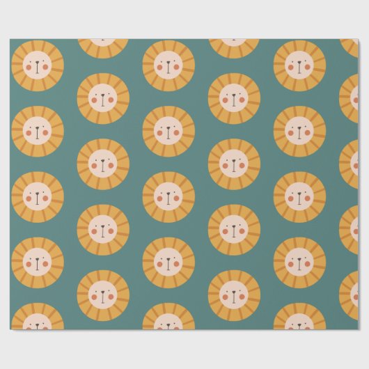 Oranje leeuw groen omslagpapier cadeaupapier (Vlak)