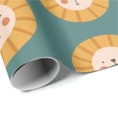 Oranje leeuw groen omslagpapier cadeaupapier (Rol Hoek)