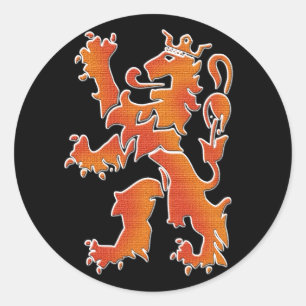 Oranje leeuw - Nederlandse leeuw Ronde Sticker