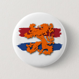 Oranje Leeuw Team Holland Nederlandse Vlag Ronde Button 5,7 Cm