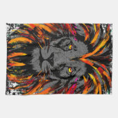 Oranje leeuwenkop - Lion Face - Lion Kitchen Towel Theedoek (Horizontaal)