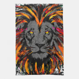 Oranje leeuwenkop - Lion Face - Lion Kitchen Towel Theedoek
