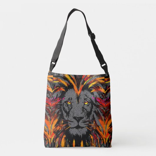 Oranje leeuwenkopper crossbody tas (Achterkant)