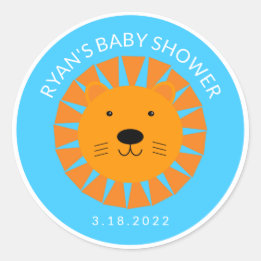 Oranje leeuwenwelp Dier Custom Baby shower Verjaar Ronde Sticker