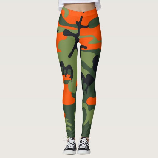Oranje Leggings van Camouflage (Voorkant)