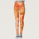 Oranje Leggings van het Roos Golden Floral (Voorkant)