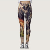 Oranje Leguaan Kunst Leggings (Voorkant)