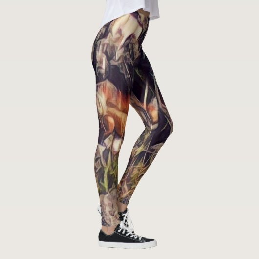 Oranje Leguaan Kunst Leggings (Rechts)