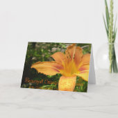 Oranje Leibloem Feestdagen Kaart (Achterkant)