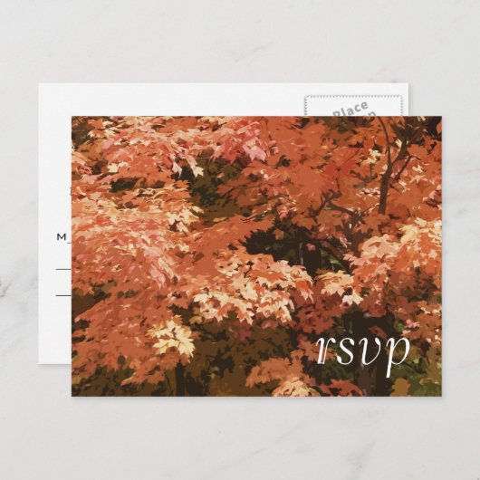 Oranje lekkages Fall Wedding RSVP Reactie Uitnodiging Briefkaart (Voorkant / Achterkant)