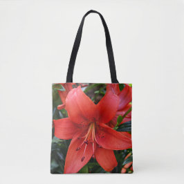 Oranje lelie bloem bloesem tote bag