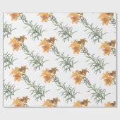 Oranje lelie Bloem Patroon Cadeaupapier (Vlak)
