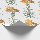 Oranje lelie Bloem Patroon Cadeaupapier (Hoek)
