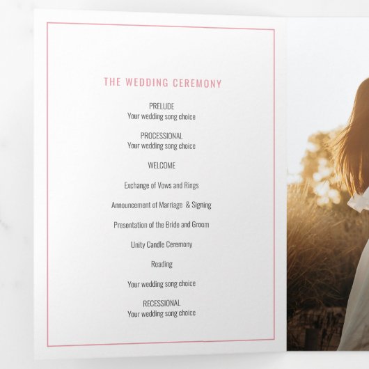 Oranje lelie bloem waterverf bruiloft drieluik programma (Binnenzijde eerst)