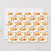 Oranje lelie bloemenkunst bruiloft save the date (Achterkant)